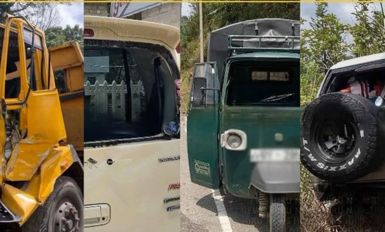 நுவரெலியா பதுளை பிரதான வீதியில் விபத்து: 4 வாகனங்கள் சேதம்!