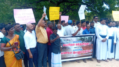 வயாவிளானில் காணிகளை விடுவிக்கக் கோரி உரிமையாளர்கள் போராட்டம்!